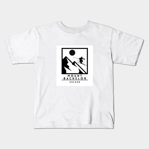 Mount Bachelor Oregon United States ski Kids T-Shirt by UbunTo